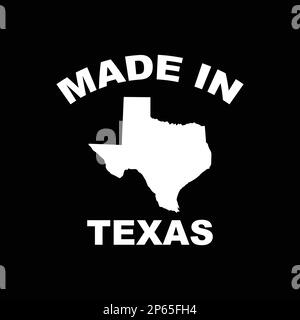 Made in Texas with Texas map. Stock Vector