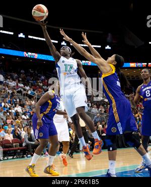 September 9 2012: Liberty's guard Essence Carson (17) shoots over