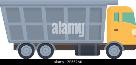 Heavy truck icon cartoon vector. Tipper dump. Unload machine Stock Vector