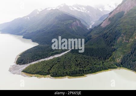 Flight-seeing from Haines over the Fairweather Range in Glacier Bay National Park, Southeast Alaska, United States of America, North America Stock Photo