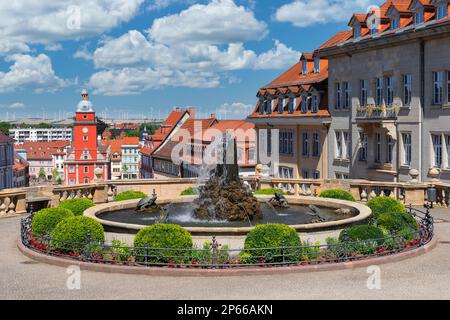 Waterworks fountain at Schlossberg, Gotha, Thuringian Basin, Thuringia, Germany, Europe Stock Photo