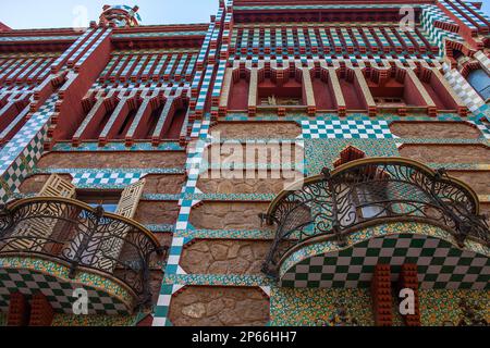 Detail of Casa Vicens by Antoni Gaudí,Barcelona, Catalonia, Spain Stock Photo