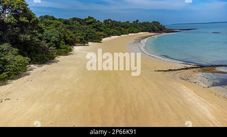 Aerial of Joao Viera island, Marinho Joao Vieira e Poilao National Park, Bijagos archipelago, Guinea Bissau, West Africa, Africa Stock Photo