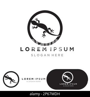 Lizard home logo icon vector design template Stock Vector
