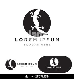 Lizard home logo icon vector design template Stock Vector