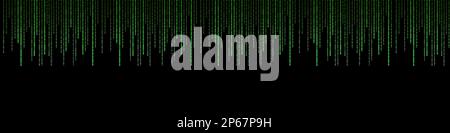 Horizontal background with matrix binary digital digits of different lengths to overlay on your photos, texture. Virtual Reality banner. The concept o Stock Photo