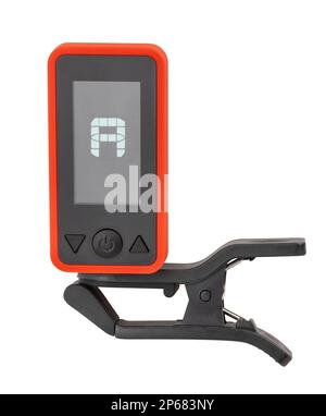 guitar clamp tuner path isolated on white Stock Photo