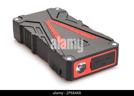 powerbank engine jump starter path isolated on white Stock Photo