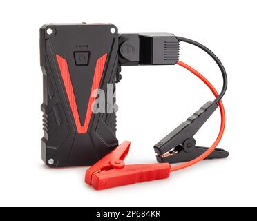 powerbank engine jump starter path isolated on white Stock Photo
