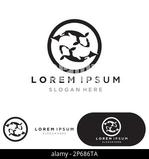 Koi Fish Logo Design Vector Template Stock Vector