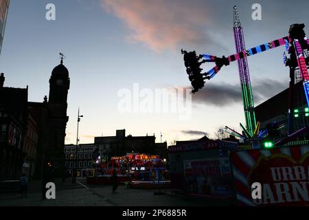 Derby City fair in the market place 20th February 2023 Stock Photo