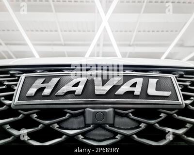 Haval logo on the grille of a new Chinese car Stock Photo