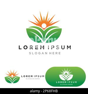 People leaf go green logo vector Stock Vector