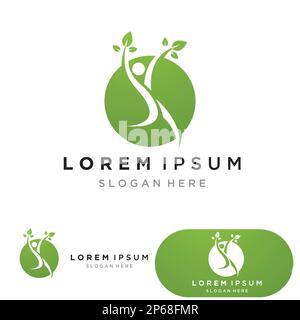 People leaf go green logo vector Stock Vector