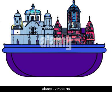 Chisinau, Moldova Skyline. Handmade vector art illustration. Stock Vector
