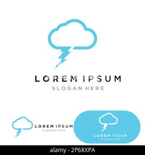 Cloud flash vector logo icon design template-vector Stock Vector