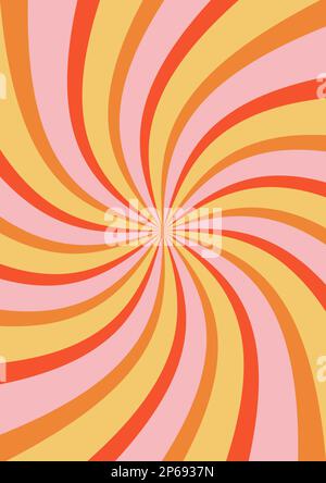 Groovy retro burst sun rays background. Vintage colorful abstract geometric pattern. Vector summer hippie carnival illustration for poster, flyer Stock Vector