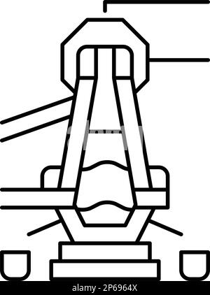 blast furnace steel production line icon vector illustration Stock Vector