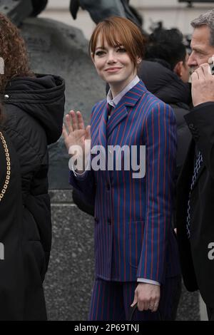 Emma Stone wearing Louis Vuitton departs The Mark Hotel for 2022 Met Gala  in New York City. (Photo by Ron Adar / SOPA Images/Sipa USA Stock Photo -  Alamy