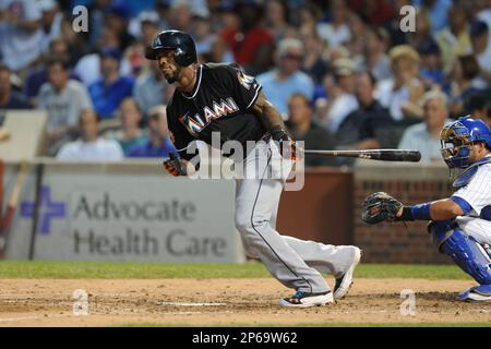 Jose Reyes #7 of the Miami Marlins before a game against the Los Angeles  Dodgers at Dodger Stadium on August 24, 2012 in Los Angeles, California.  Los Angeles defeated Miami 11-4. (Larry