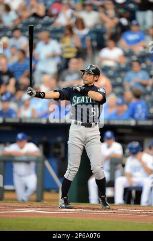 Seattle Mariners Ichiro Suzuki gets hit number 200 in the second inning  against the Texas Rangers September 13, 2009 at the Rangers Ballpark in  Arlington, Texas. Ichiro became the first player to