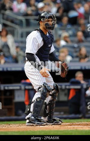 New York Yankees catcher Russell Martin (55) returns to the plate