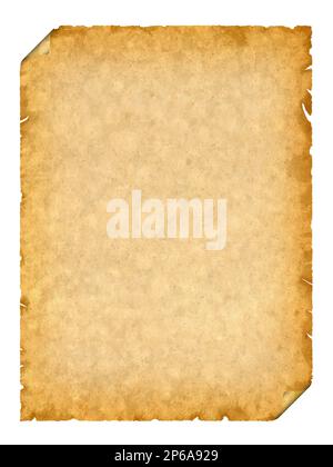 The corner of the paper is folded. Old abstract paper, weathered grunge paper with plenty of space for text or copy. Vintage paper blank surface isola Stock Photo