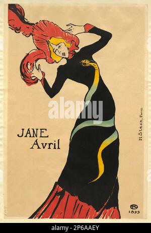 Vintage LAUTREC Jane Avril Can Can Poster Henri de Toulouse