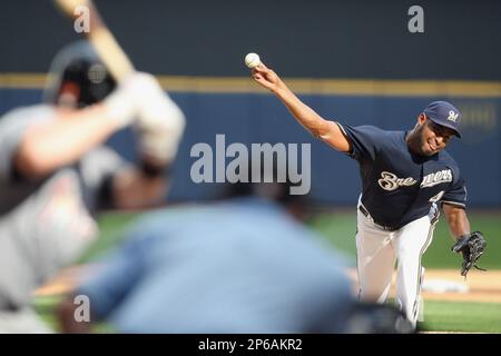 July 03, 2012: Milwaukee Brewers left fielder Ryan Braun #8 in game action  at the plate. The Milwaukee Brewers defeated the Miami Marlins 13-12 in 10  innings at Miller Park in Milwaukee