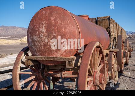 Preserved 20 mule team wagon for hauling Borax Stock Photo