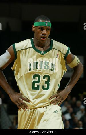 Lebron James playing for St.Vincent St.Mary High School of Akron Ohio in 2003. James would go on to become the number one overall pick in the 2003 NBA Draft. AP Photo Bruce Schwartzman Stock Photo