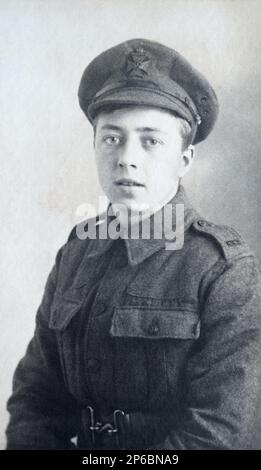 A First World War British soldier, a private in the King's Royal Rifle Corps. Stock Photo
