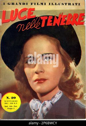 1941, ITALY : The italian movie and theatre actress ALIDA VALLI ( 1921 - 2006 ) , cover of a movie magazine completely devoted at his movie LUCE NELLE TENEBRE  by MARIO MATTOLI  , from a story by Tilde Scalzi - CINEMA - FILM  - copertina di giornale - rivista - TELEFONI BIANCHI - ANNI QUARANTA - 40's - '40 ----  Archivio GBB Stock Photo