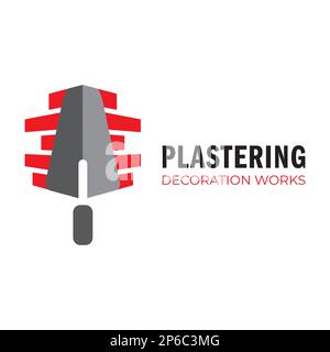 Vector set of plastering finishing company logos Stock Vector