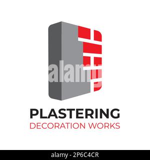 Vector set of plastering finishing company logos Stock Vector