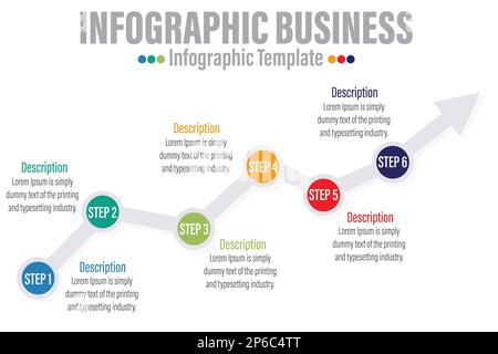 6Project 6Months 6YearModern Timeline diagram with progress circle, presentation vector infographic with circle. Infographic template for business. Stock Vector
