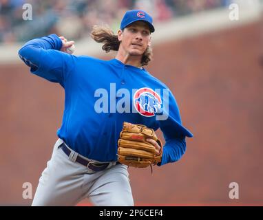 San Francisco Giants starting pitcher Jeff Samardzija wipes the sweat from  his face after the seventh inning of a baseball game against the Chicago  Cubs Thursday, May 25, 2017, in Chicago. (AP