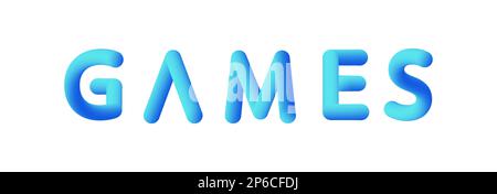 Gradient logo Game on a white background in the style of lettering for printing and design. Vector illustration. Stock Vector