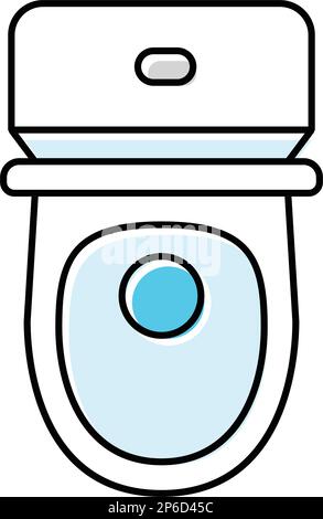 toilet top view color icon vector illustration Stock Vector