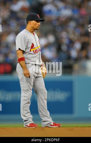 Los Angeles Dodger shortstop Rafael Furcal reacts to an umpires call during  the sixth inning of the Los Angeles Dodgers home opener. (Credit Image: ©  Tony Leon/Southcreek Global/ZUMApress.com Stock Photo - Alamy