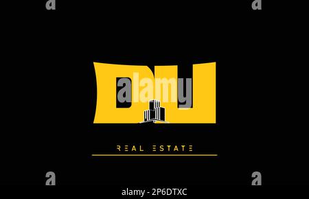 Real Estate letters Initials Monogram logo DU , UD Stock Vector