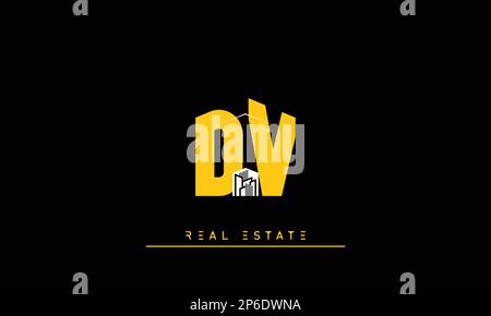 Real Estate letters Initials Monogram logo DV , VD Stock Vector