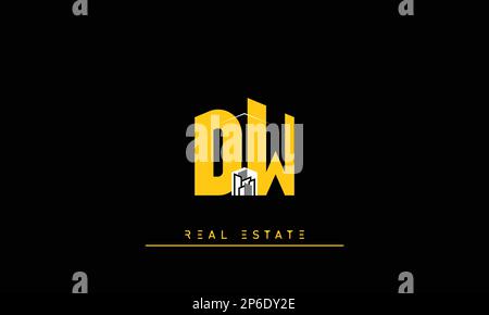 Real Estate letters Initials Monogram logo DW , WD Stock Vector