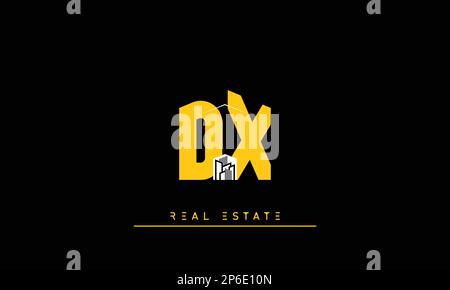 Real Estate letters Initials Monogram logo DX , XD Stock Vector