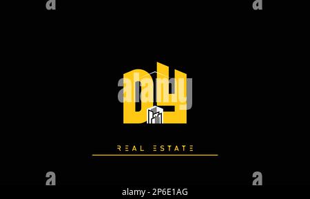 Real Estate letters Initials Monogram logo DY , YD Stock Vector