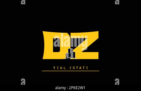 Real Estate letters Initials Monogram logo DZ , ZD Stock Vector