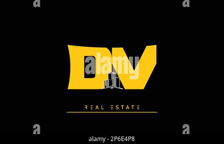 Real Estate letters Initials Monogram logo DV , VD Stock Vector