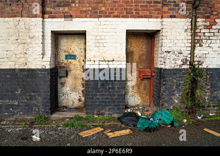 Elevation of Dockland Warehouse, Liverpool, UK Stock Photo