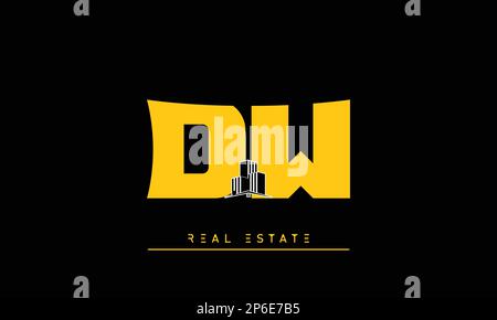 Real Estate letters Initials Monogram logo DW , WD Stock Vector
