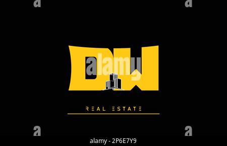 Real Estate letters Initials Monogram logo DW , WD Stock Vector